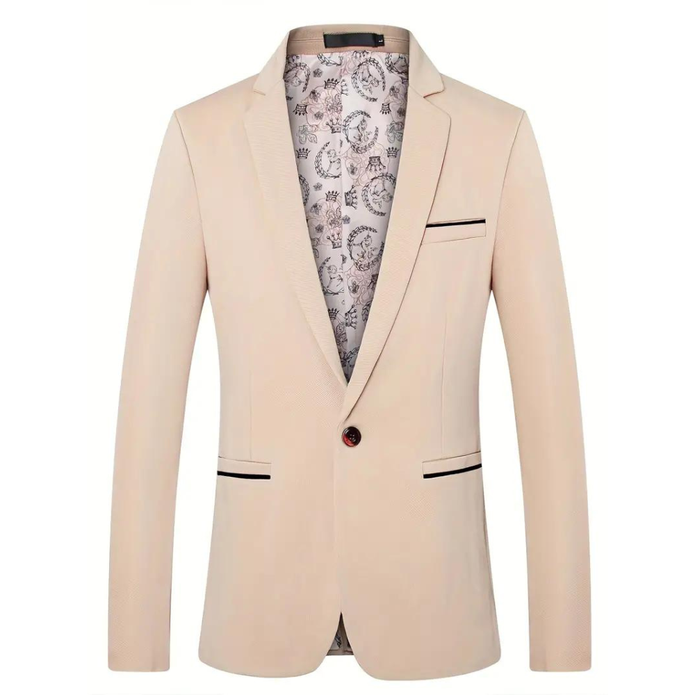 Renzo – Uformell Blazer med én Knapp Og Klassisk Jakkekrage