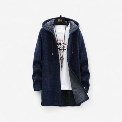 David – Langermet Hettejakke med Glidelås og Sidelommer