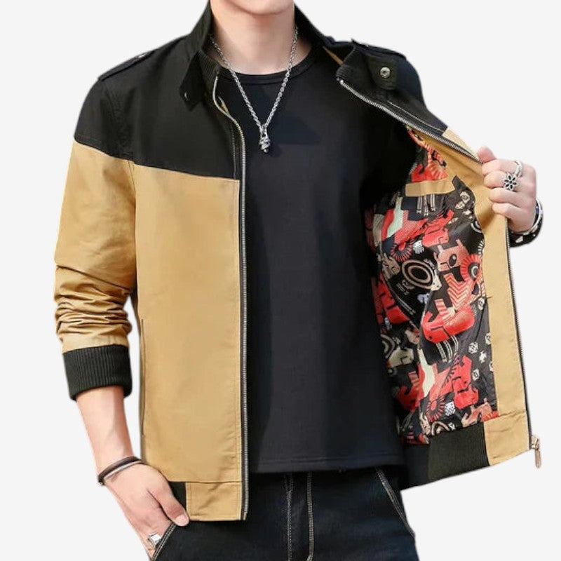 Brandon – Langermet Bomberjakke med Glidelås og Ribbekanter