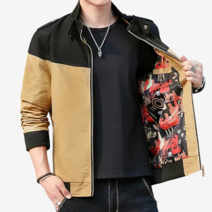 Brandon – Langermet Bomberjakke med Glidelås og Ribbekanter