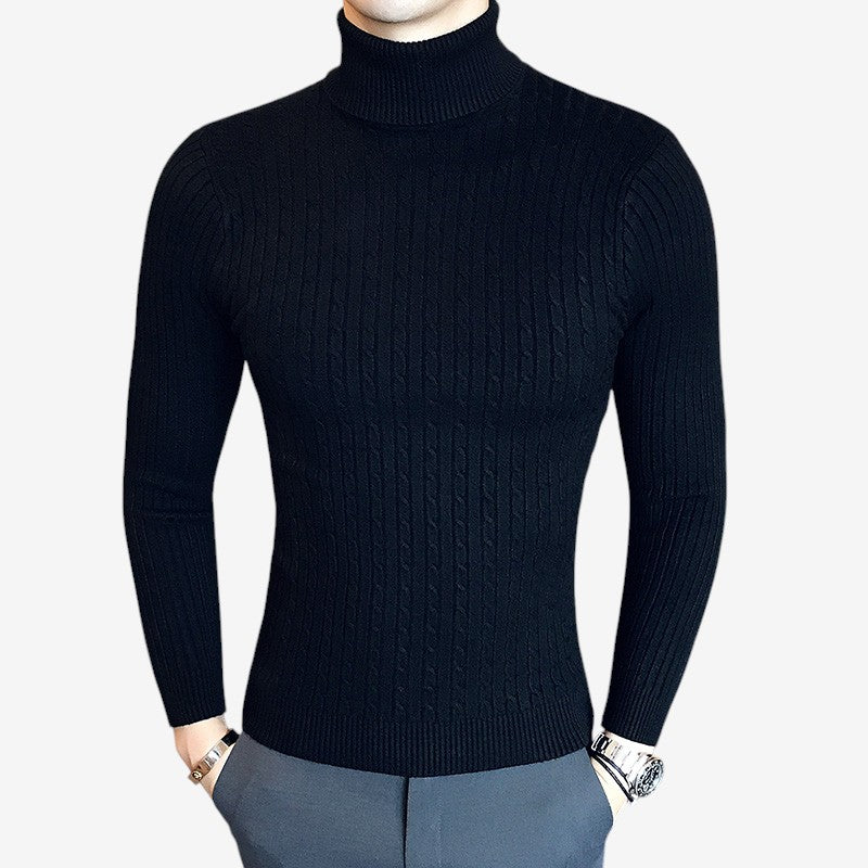 Beckett – Tettsittende Langermet Genser med Høy Hals