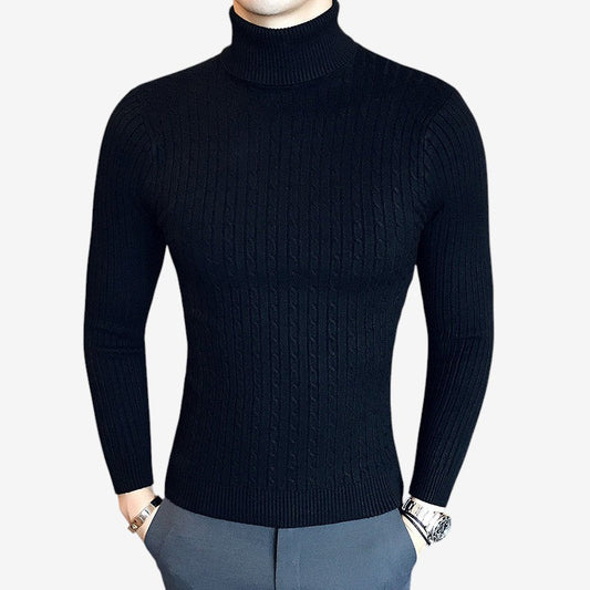 Beckett – Tettsittende Langermet Genser med Høy Hals