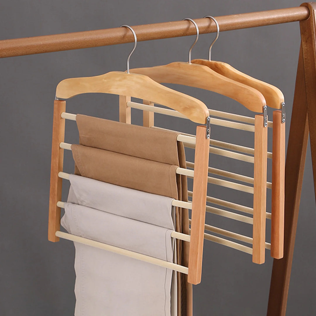 WoodFlex – Multifunksjonell Kleshenger i Tre med Plassbesparende Design