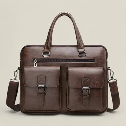 Cillian - Elegant Mønstret Forretningsveske med Justerbar Stropp-2