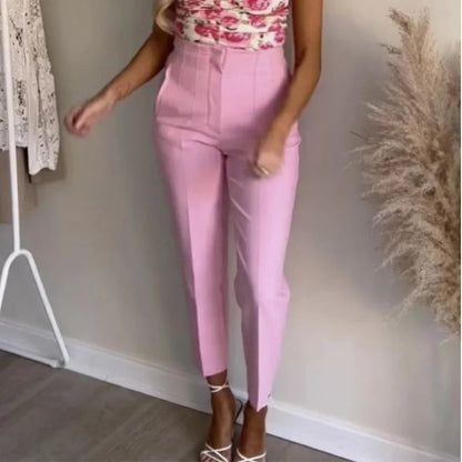 Elena - Høyt Midjebelte Formelle Bukser med Elegant og Tettsittende Passform