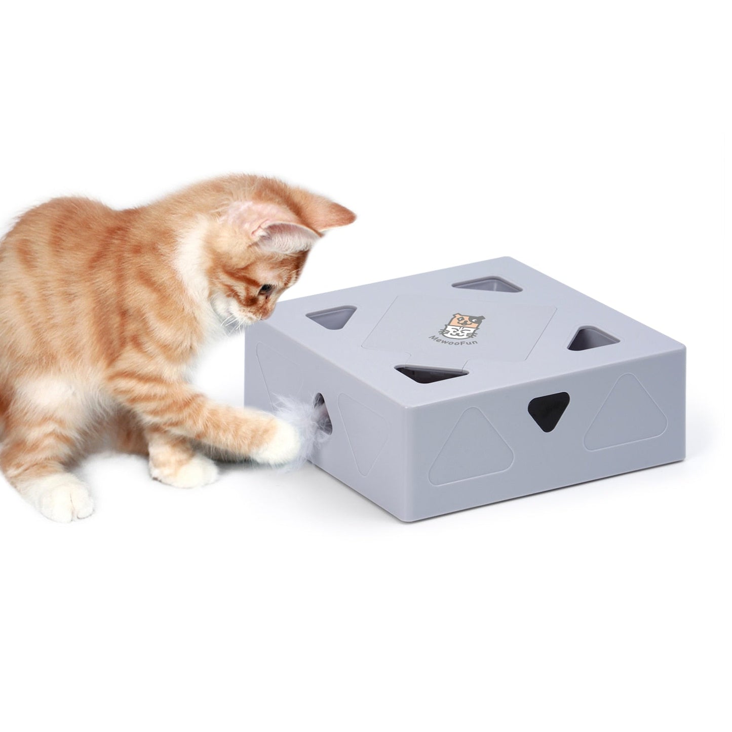 KittyFun - interaktivt fjærleketøy for katter med 360-graders tilfeldig fjærsprett for endeløs lek