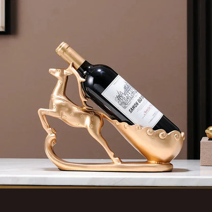 RegalPour – Elegant Hjortvinflaskeholder med Balansert Struktur