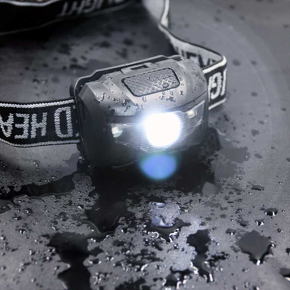 BeamPro – Oppladbar LED Hodelykt med Rødt Lys-Modus