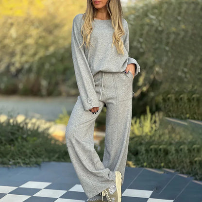 Luisa - Komfortabelt todelt sett med langermet topp og bukser med brede ben