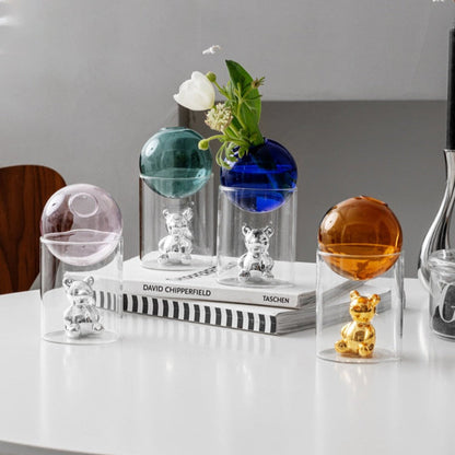 AuraNest - Elegant Kunstnerisk Glassvase med Karakteristisk Sfærisk Topp