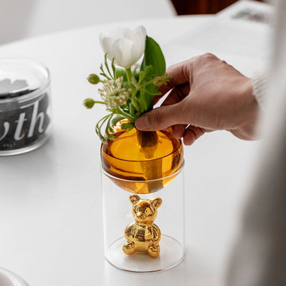 AuraNest - Elegant Kunstnerisk Glassvase med Karakteristisk Sfærisk Topp