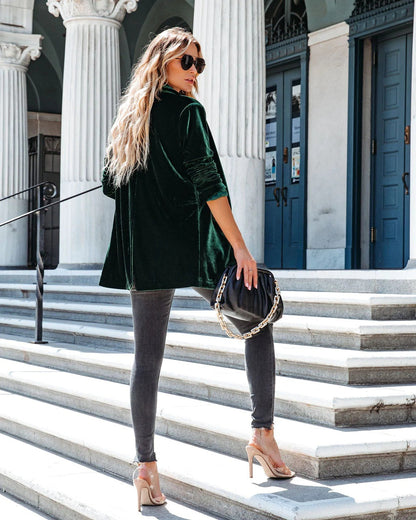 Isla – Elegant Jakke med åpen Front og Lange Ermer