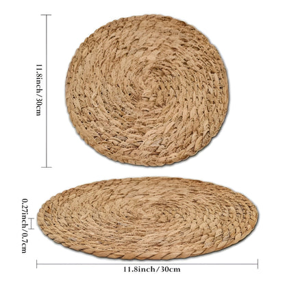 NatureWeave - Håndvevde runde borddekkeservietter i rotting