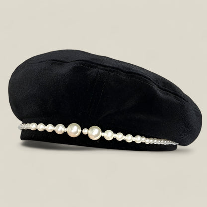 Éloïse - Elegant Pearl-Embellished Beret-1