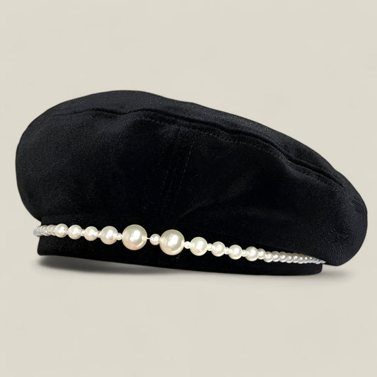 Éloïse - Elegant Pearl-Embellished Beret-1