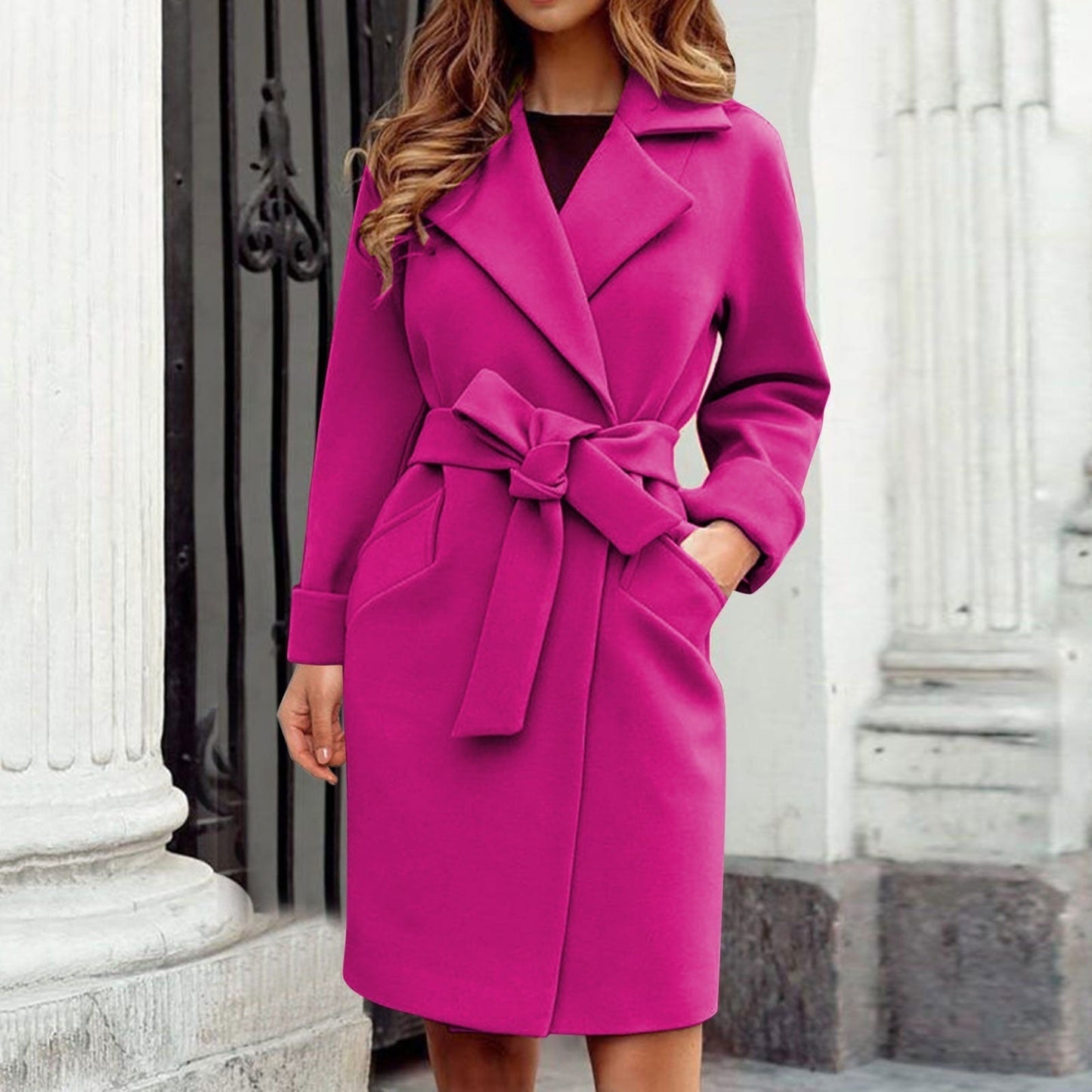 Melissa - Klassisk trenchcoat med midjebelte og sidelommer