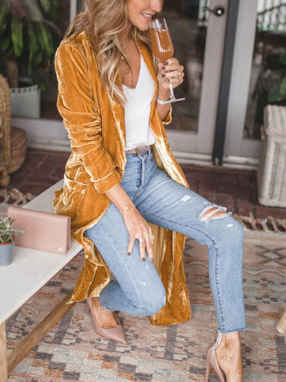 Isla – Elegant Jakke med åpen Front og Lange Ermer