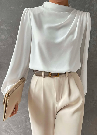 Isabella - Komfortabel bluse med ståkrage