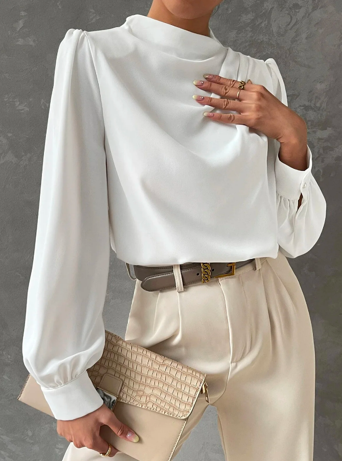 Isabella - Komfortabel bluse med ståkrage