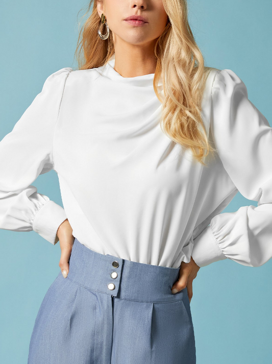 Isabella - Komfortabel bluse med ståkrage