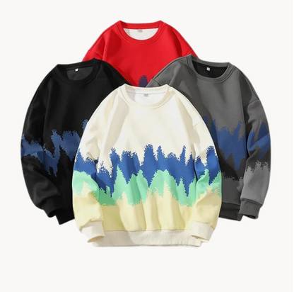 Anton - Uformell, langermet genser med rund hals og løs hals