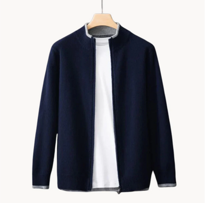 Jameson - Genser med ribbestrikket krage og glidelåsdetaljer