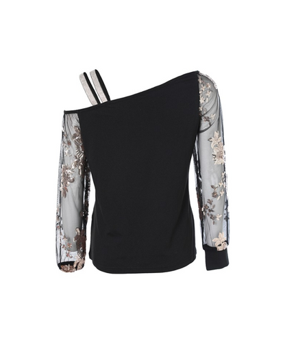 Luna - Raffinert Blomsterbluse med Delikate Ermedetaljer