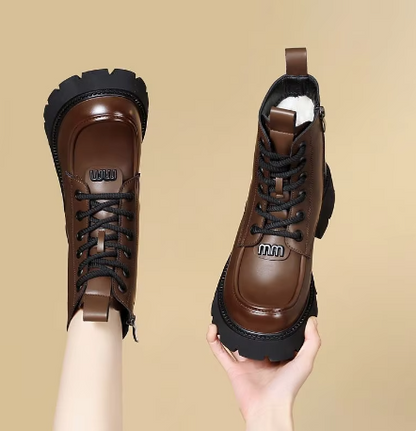 Leni - Varm og Komfortabel Pelsforet Ankelstøvlett med Sidelommeglidelås