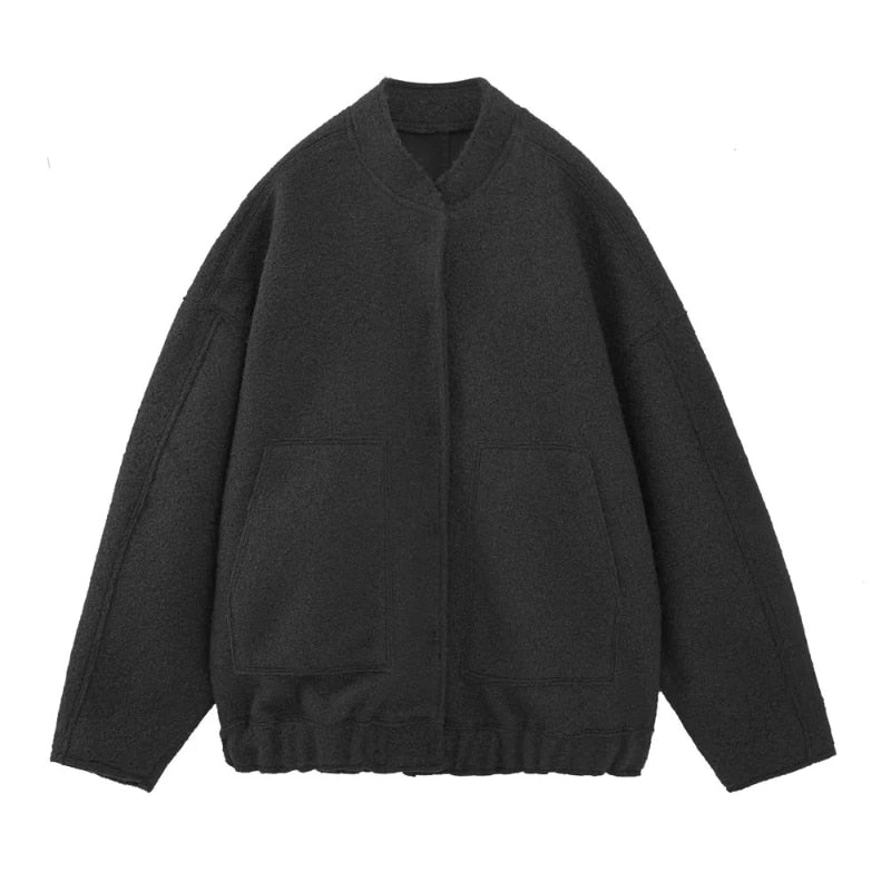Isabella - Casual oversized kåpe med knappelukking og funksjonelle lommer