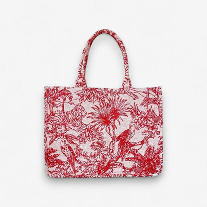 Vaela – Skulderveske med Blomsterbroderi og Glidelås