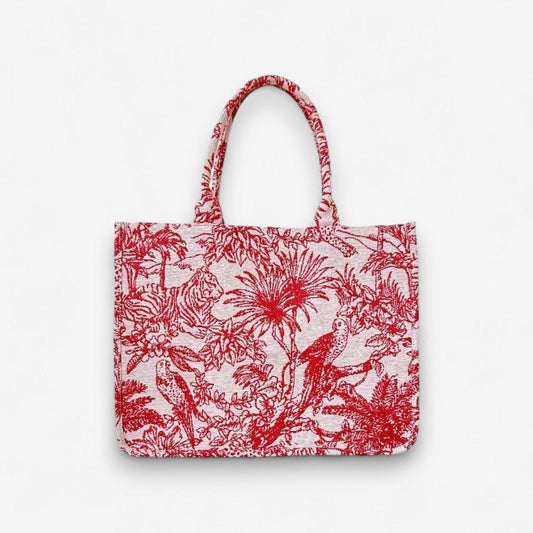 Vaela – Skulderveske med Blomsterbroderi og Glidelås