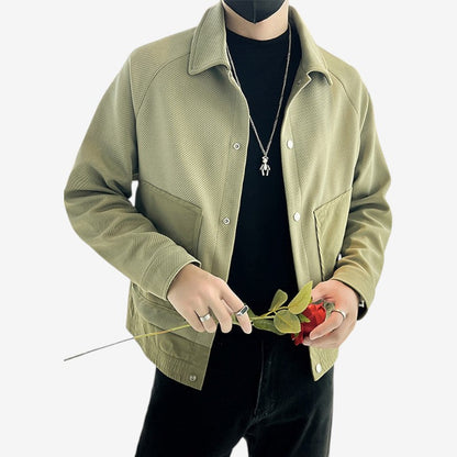 Rowen – Langermet Jakke med Dun Krage og Knappelukking