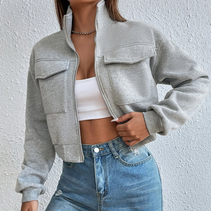 Greta - Komfortabel langermet kort jakke med lommer