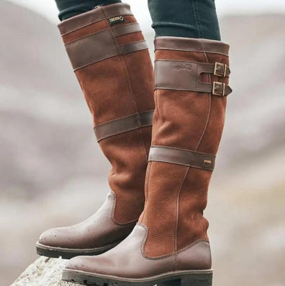 Emilia - Komfortable Sklisikre Støvler med Spenne og Mid-Høyt Skaft