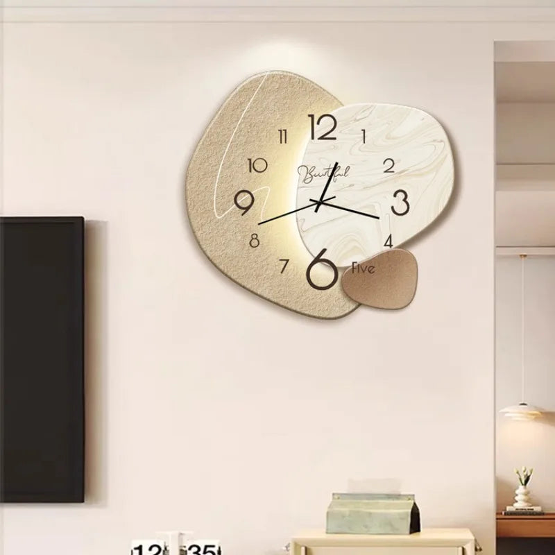 LumiStyle - Moderne dekorativ veggklokke med stille bevegelser