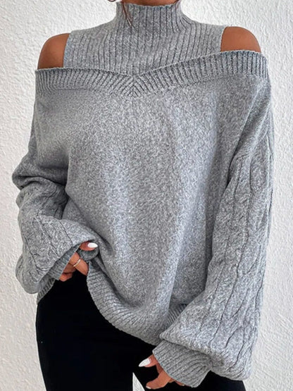 Amelia - Off the skulder turtleneck-genser med stilig design