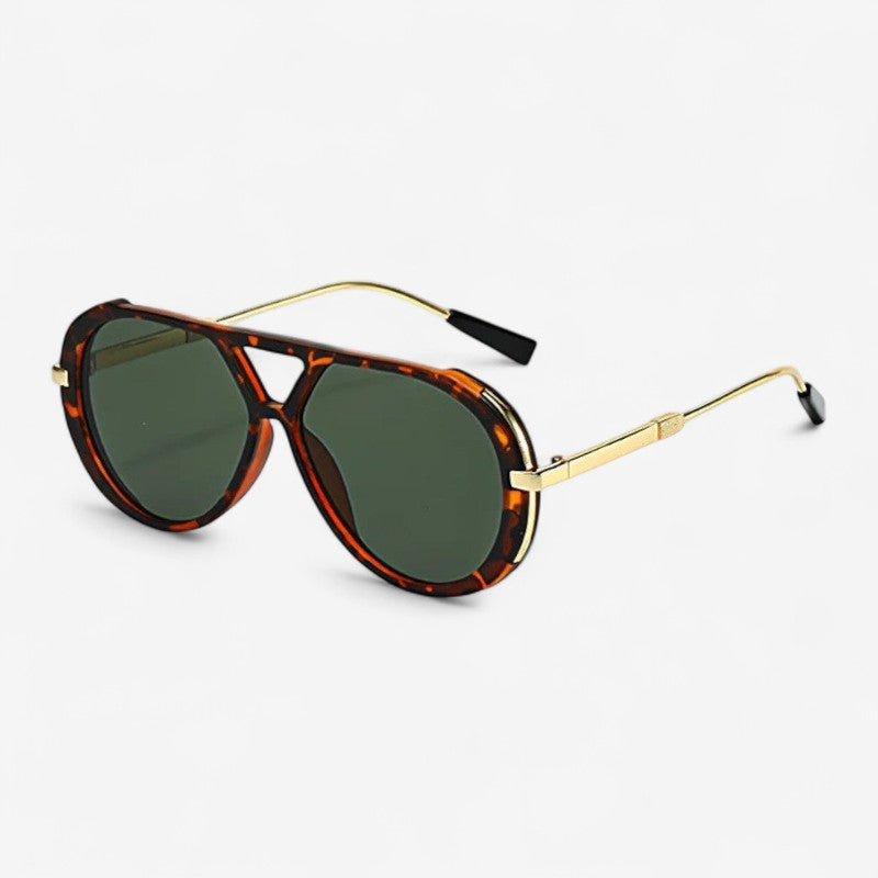 StyleHunt – Ovale Solbriller med Mønstret Ramme