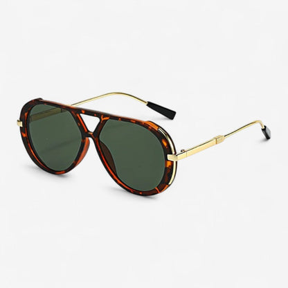 StyleHunt – Ovale Solbriller med Mønstret Ramme