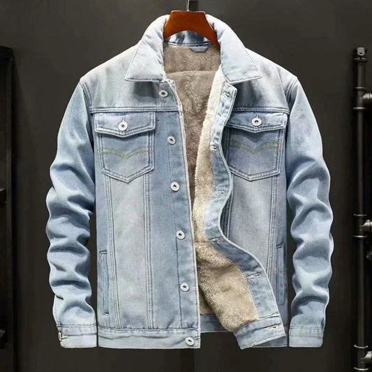 Jade - Stilfull Klassisk Herre Denim Vinterjakke for Maksimal Komfort