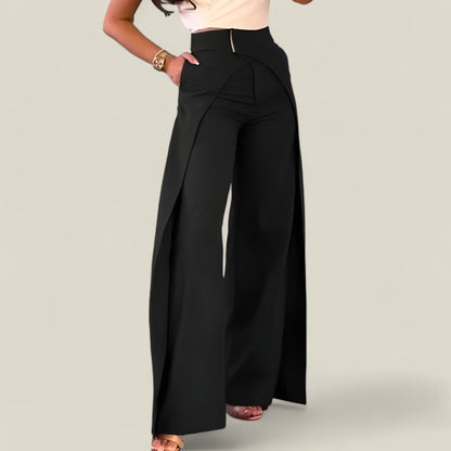 Emma - Moderne Asymmetrisk Bukser Dame med Høy Midje-1