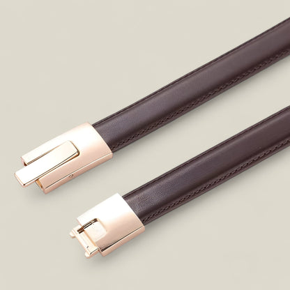 Emma - Elegant Slank Belte med Gullspenne-5