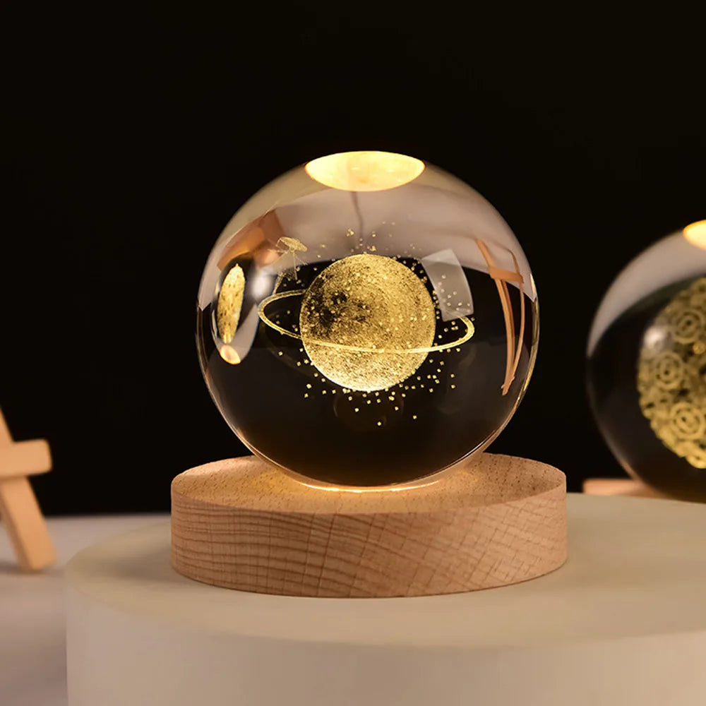 StarGlow - Inngravert globe i solsystemet for magisk hjemmeinnredning