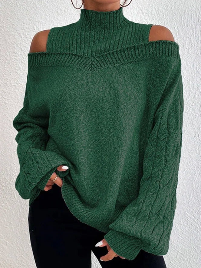 Amelia - Off the skulder turtleneck-genser med stilig design