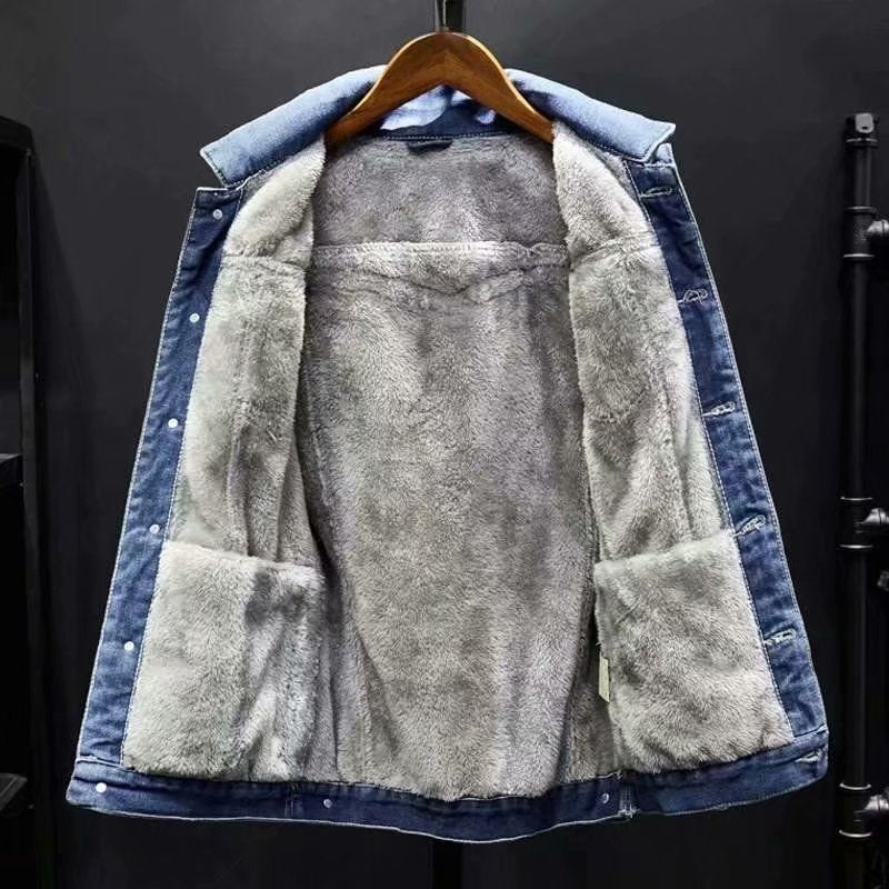 Jade - Stilfull Klassisk Herre Denim Vinterjakke for Maksimal Komfort