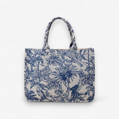 Vaela – Skulderveske med Blomsterbroderi og Glidelås