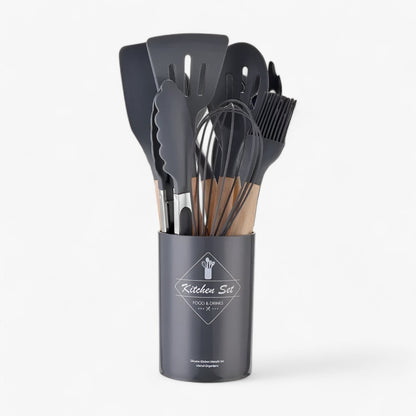 CookMate - Pålitelig kjøkkenredskapssett med 12 deler og oppbevaringsboks