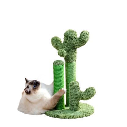 PlayGoal – Interactive Cactus Cat Scratching Triple Posts with Hanging Ball