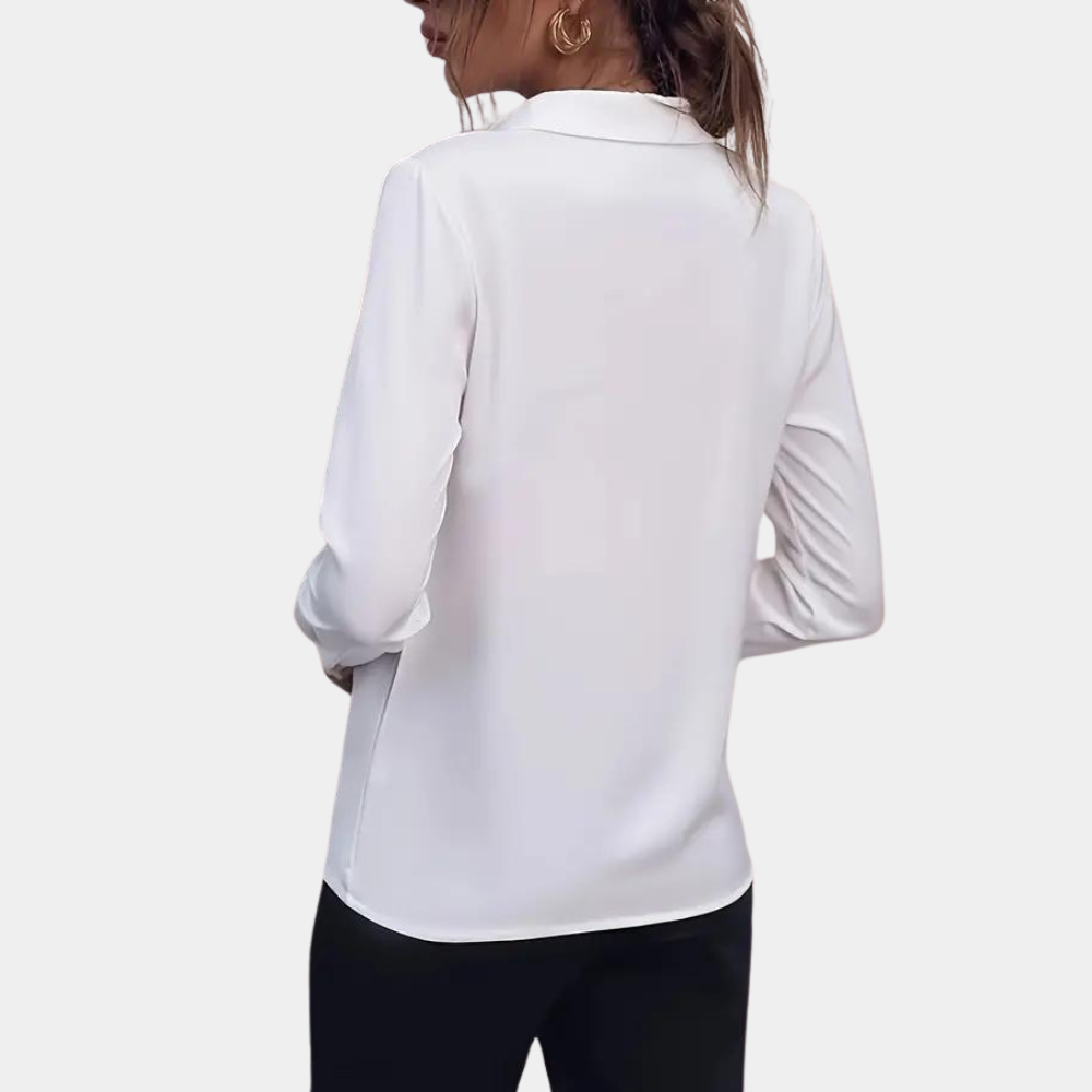 Sienna – Klassisk Bluse med Knapper Og Lange Ermer