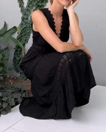 Isla - Asymmetrisk maxikjole med stropp på én skulder og høy sliss