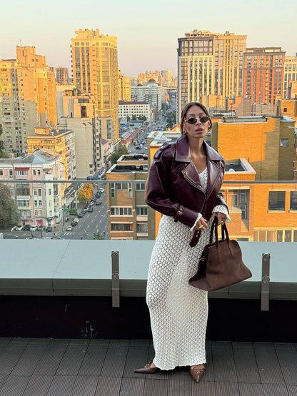 Isa - Kort jakke med lange ermer og nedslått krage